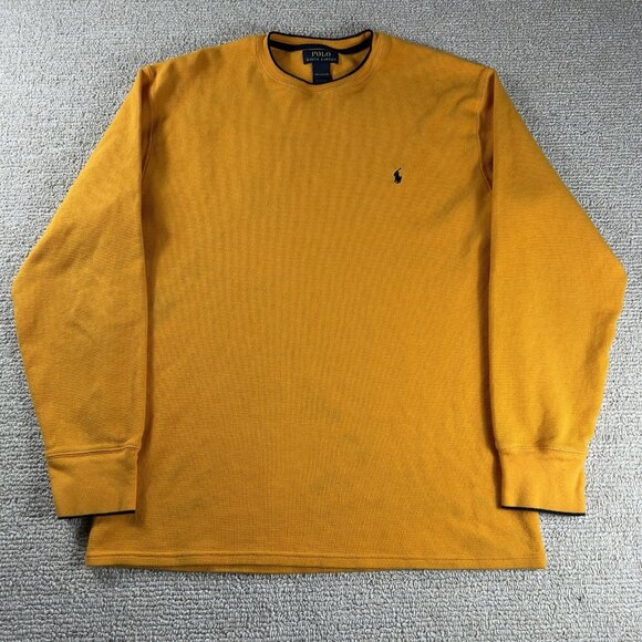 Polo Ralph Lauren Long Sleeve Thermal Shirt Yellow Men’s Size XXL - Picture 1 of 8